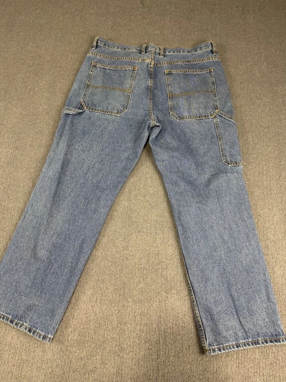 Blue Mountain Mens Medium Wash Carpenter Denim Jeans 36x30